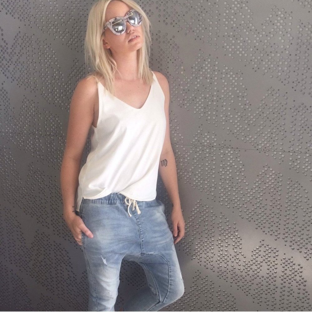 Distressed Denim Droppies